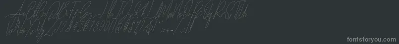 Czcionka Diamante Signature Italic   – szare czcionki na czarnym tle