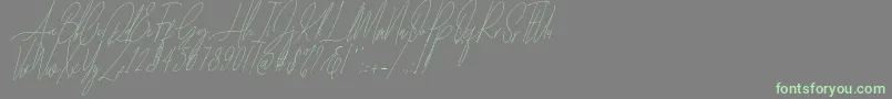 Diamante Signature Italic  -Schriftart – Grüne Schriften auf grauem Hintergrund