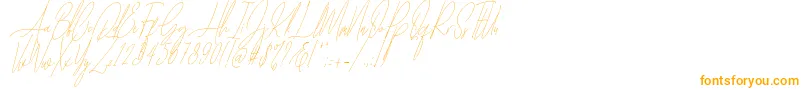 Diamante Signature Italic  -Schriftart – Orangefarbene Schriften auf weißem Hintergrund