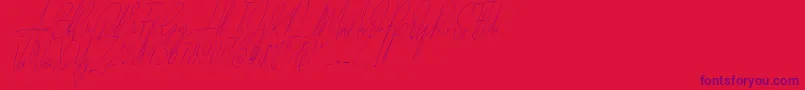 Diamante Signature Italic  -fontti – violetit fontit punaisella taustalla