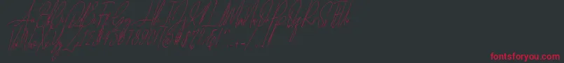 Diamante Signature Italic  -Schriftart – Rote Schriften auf schwarzem Hintergrund