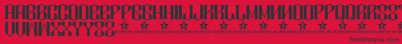 DIAMO    Font – Black Fonts on Red Background