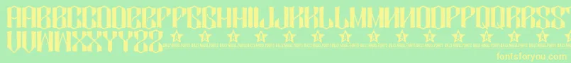 DIAMO    Font – Yellow Fonts on Green Background