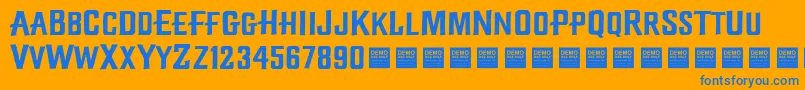 Шрифт Diamond Creek   Demo – синие шрифты на оранжевом фоне