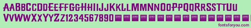 Diamond Creek   Demo Font – Purple Fonts on Green Background
