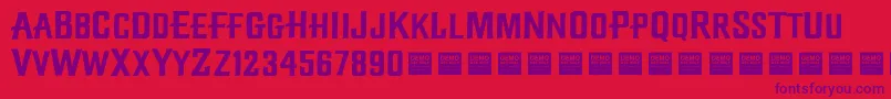 Czcionka Diamond Creek   Demo – fioletowe czcionki na czerwonym tle
