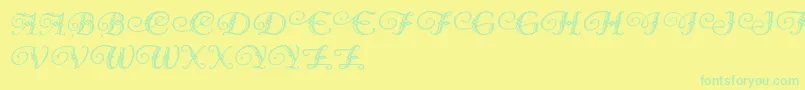 Diamond Dreams Font – Green Fonts on Yellow Background