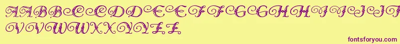 Diamond Dreams Font – Purple Fonts on Yellow Background