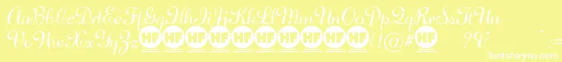 Diamond Dust   PERSONAL USE ONLY Font – White Fonts on Yellow Background