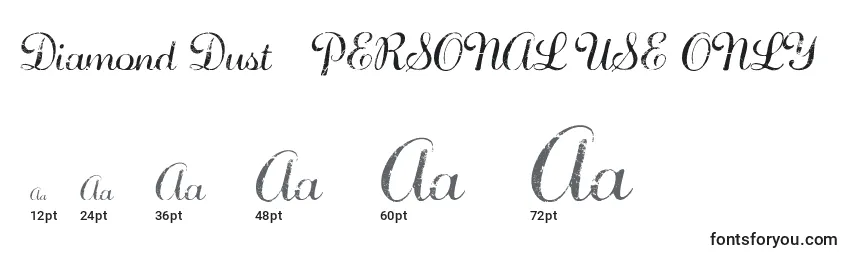 Diamond Dust   PERSONAL USE ONLY Font Sizes