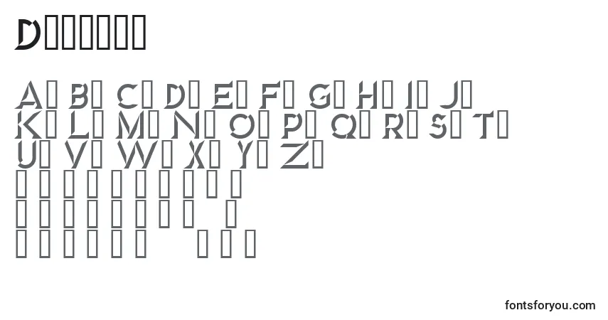 Schriftart Diamond (125025) – Alphabet, Zahlen, spezielle Symbole