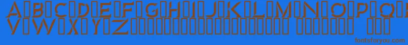 Diamond-Schriftart – Braune Schriften auf blauem Hintergrund