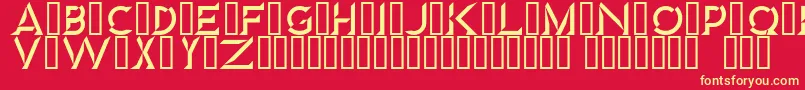 Fonte Diamond – fontes amarelas em um fundo vermelho
