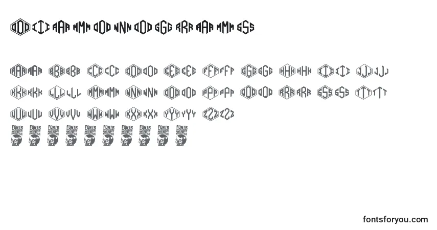 Schriftart Diamondgrams – Alphabet, Zahlen, spezielle Symbole