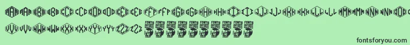 Diamondgrams Font – Black Fonts on Green Background