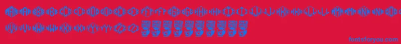 Diamondgrams Font – Blue Fonts on Red Background