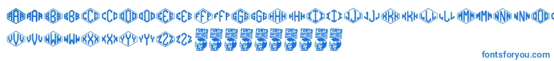 Diamondgrams Font – Blue Fonts on White Background