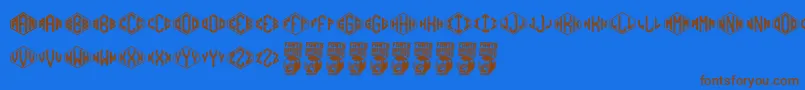 Diamondgrams Font – Brown Fonts on Blue Background