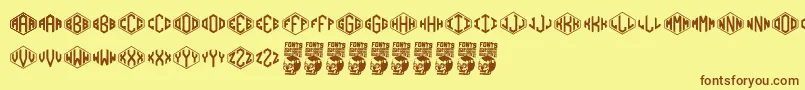 Diamondgrams Font – Brown Fonts on Yellow Background