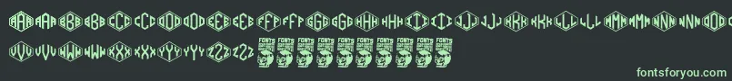 Diamondgrams Font – Green Fonts on Black Background