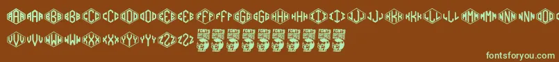 Diamondgrams Font – Green Fonts on Brown Background