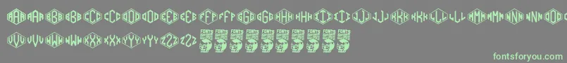 Diamondgrams Font – Green Fonts on Gray Background