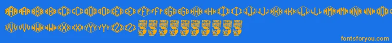 Diamondgrams Font – Orange Fonts on Blue Background