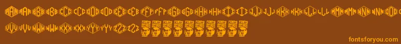 Diamondgrams Font – Orange Fonts on Brown Background