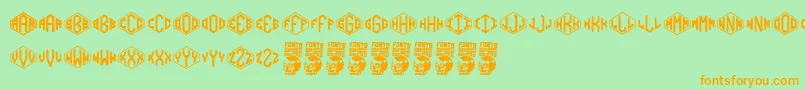 Diamondgrams Font – Orange Fonts on Green Background