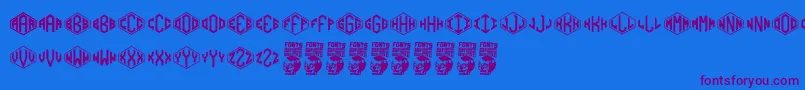 Diamondgrams Font – Purple Fonts on Blue Background