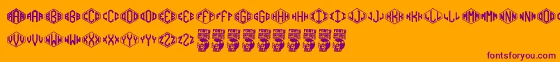 Diamondgrams Font – Purple Fonts on Orange Background