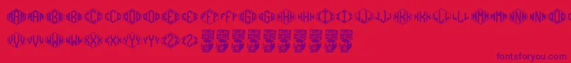 Diamondgrams Font – Purple Fonts on Red Background