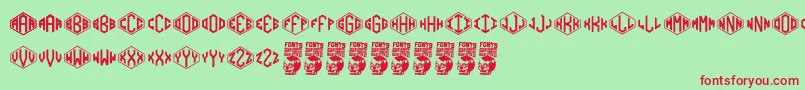 Diamondgrams Font – Red Fonts on Green Background