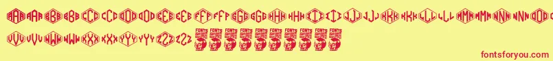 Diamondgrams Font – Red Fonts on Yellow Background