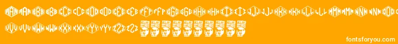 Diamondgrams Font – White Fonts on Orange Background