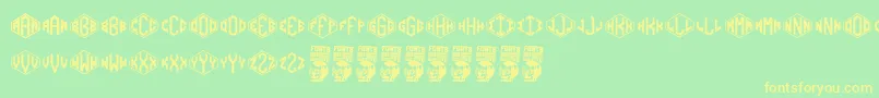 Шрифт Diamondgrams – жёлтые шрифты на зелёном фоне