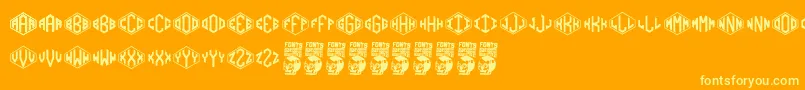 Diamondgrams Font – Yellow Fonts on Orange Background
