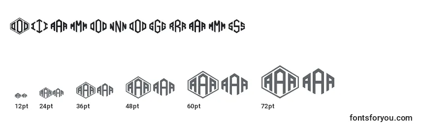 Größen der Schriftart Diamondgrams