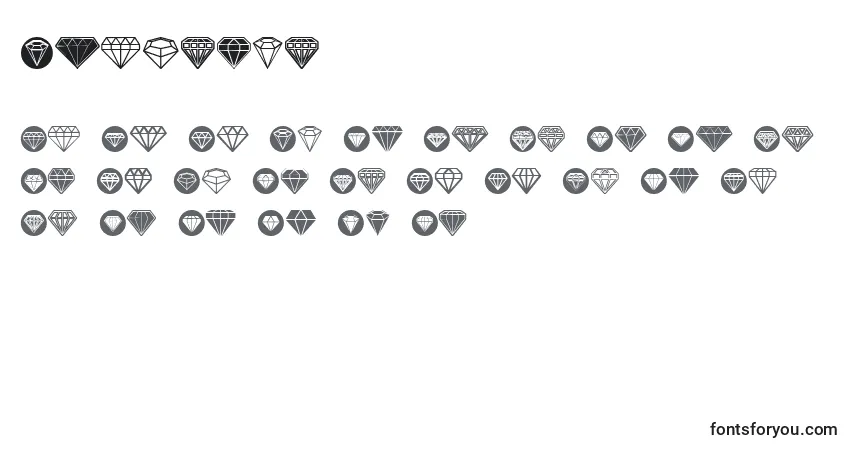 A fonte Diamondo – alfabeto, números, caracteres especiais