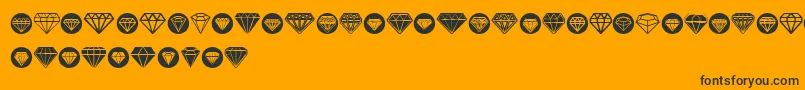 Fonte Diamondo – fontes pretas em um fundo laranja
