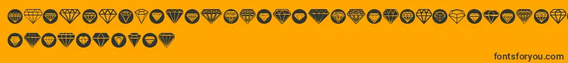 Diamondo Font – Black Fonts on Orange Background