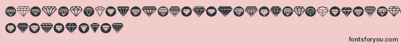 Czcionka Diamondo – czarne czcionki na różowym tle
