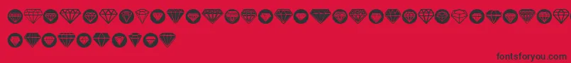 Diamondo-fontti – mustat fontit punaisella taustalla