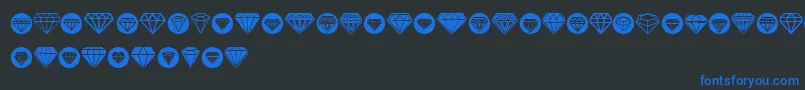 Diamondo-fontti – siniset fontit mustalla taustalla