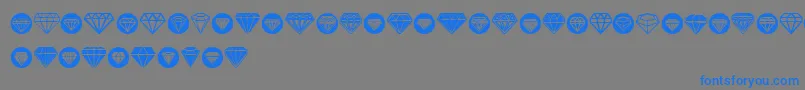 Czcionka Diamondo – niebieskie czcionki na szarym tle