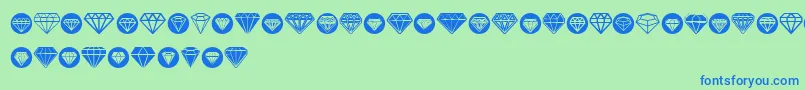 Fonte Diamondo – fontes azuis em um fundo verde