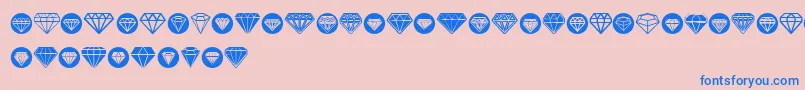 Fonte Diamondo – fontes azuis em um fundo rosa