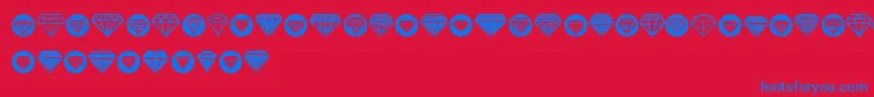 Diamondo Font – Blue Fonts on Red Background