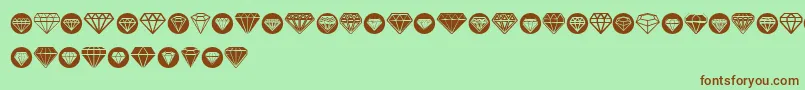 Czcionka Diamondo – brązowe czcionki na zielonym tle