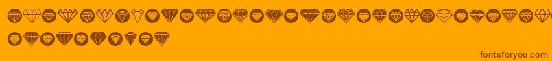 Fonte Diamondo – fontes marrons em um fundo laranja